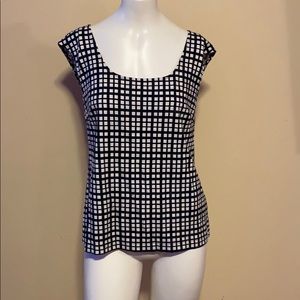 Navy and white Banana Republic blouse